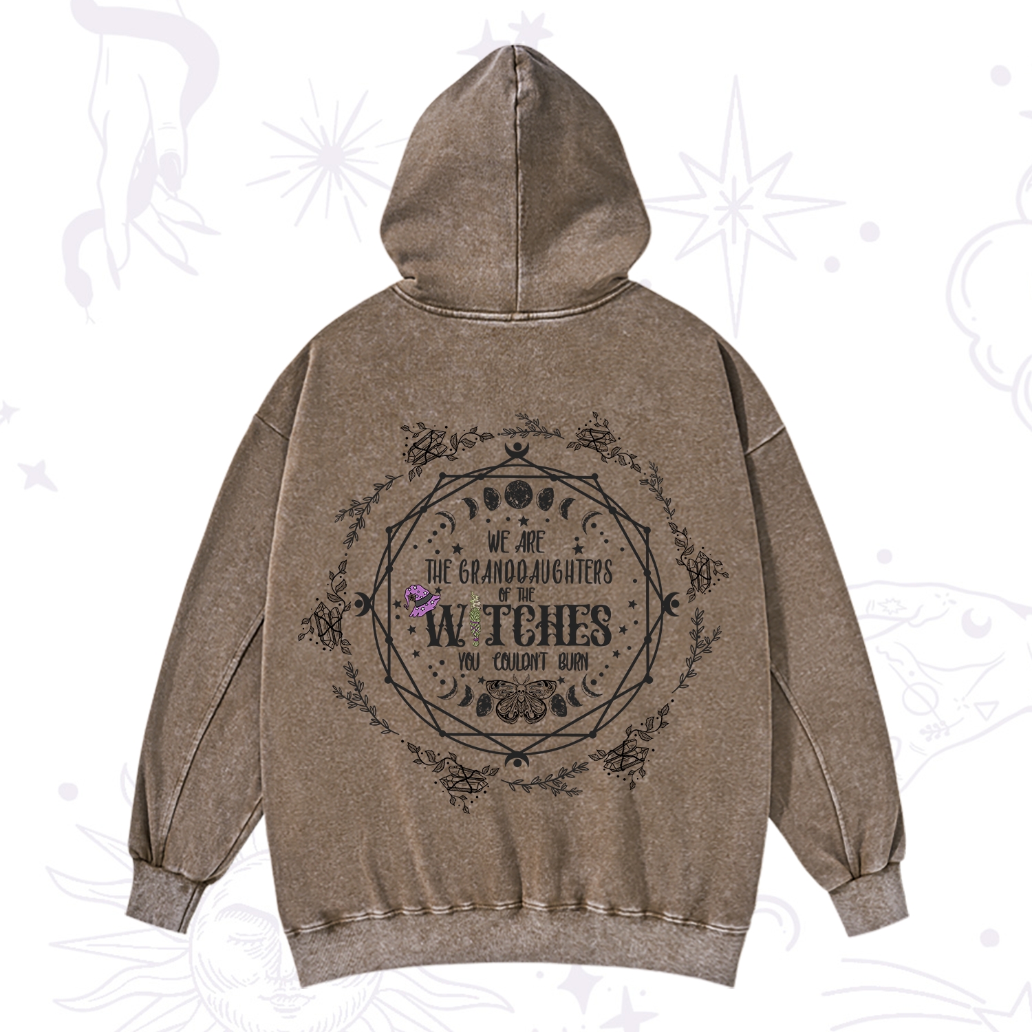 Purplehecate We Are the Granddaughters of the Witches You Could Not Burn Washed Hoodie