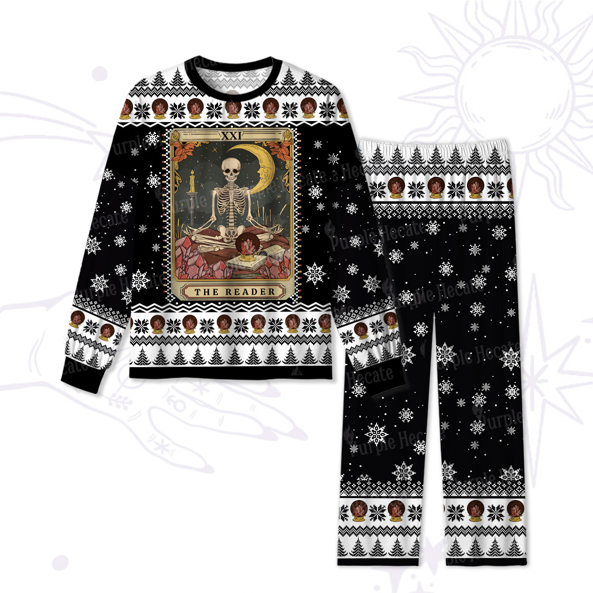 Purplehecate The Reader Tarot Christmas Pajamas