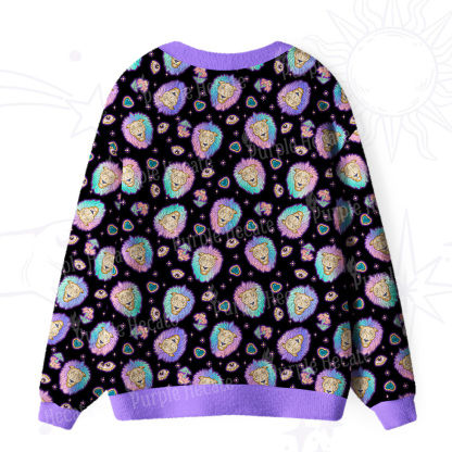 Purplehecate Leo Spirit Zodiac Ugly Cardigan Sweaters