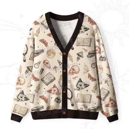 Purplehecate Witchcraft Study Ugly Cardigan Sweaters