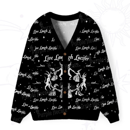 Purplehecate Live Laugh Lucifer Ugly Cardigan Sweaters