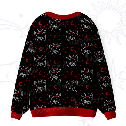 Purplehecate Witchy Mothman Night Ugly Cardigan Sweaters
