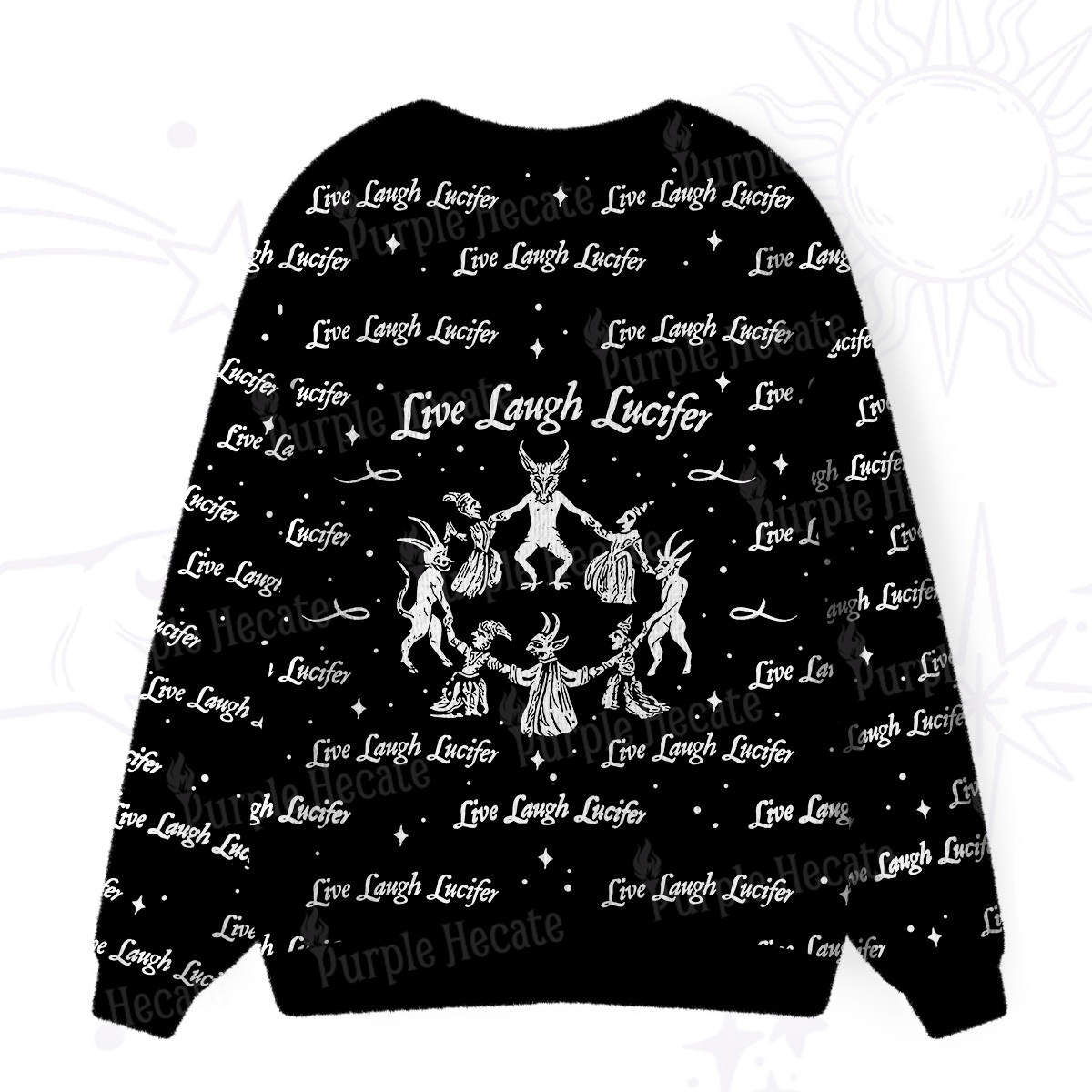 Purplehecate Live Laugh Lucifer Ugly Cardigan Sweaters