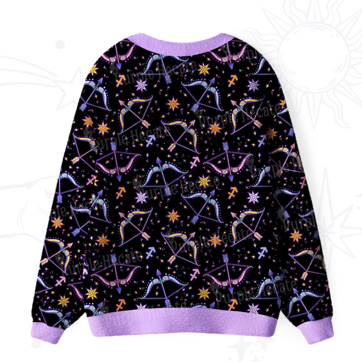 Purplehecate Sagittarius Spirit Zodiac Ugly Cardigan Sweaters