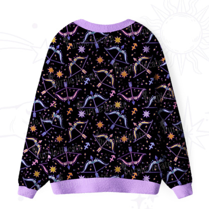 Purplehecate Sagittarius Spirit Zodiac Ugly Cardigan Sweaters