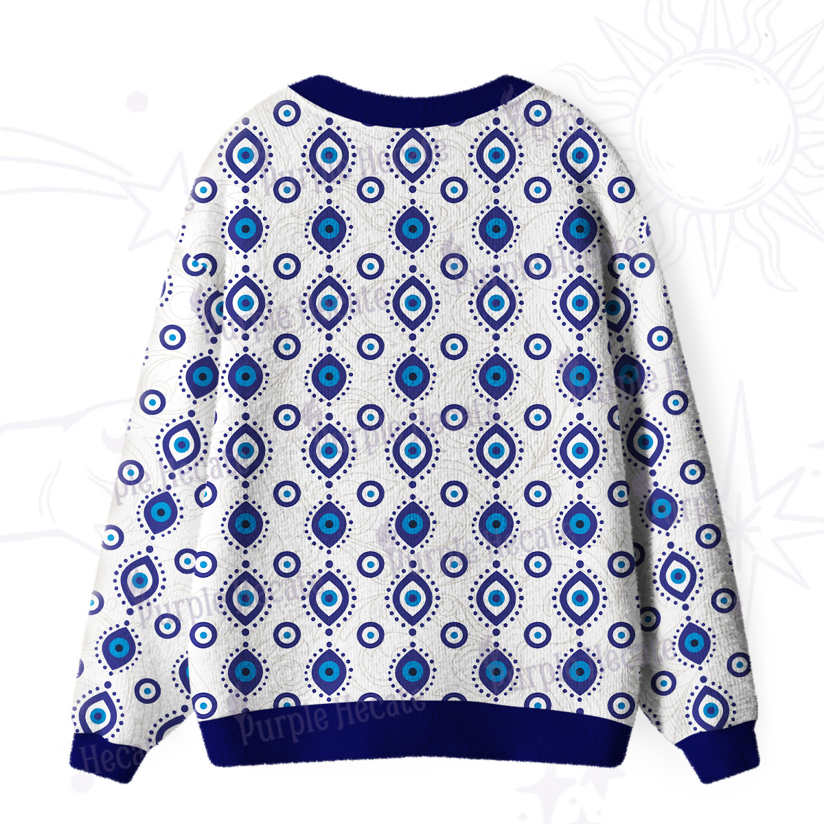 Purplehecate Evil Eye Protection Ugly Cardigan Sweaters