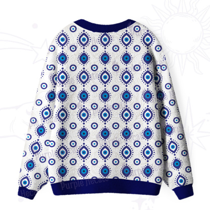 Purplehecate Evil Eye Protection Ugly Cardigan Sweaters