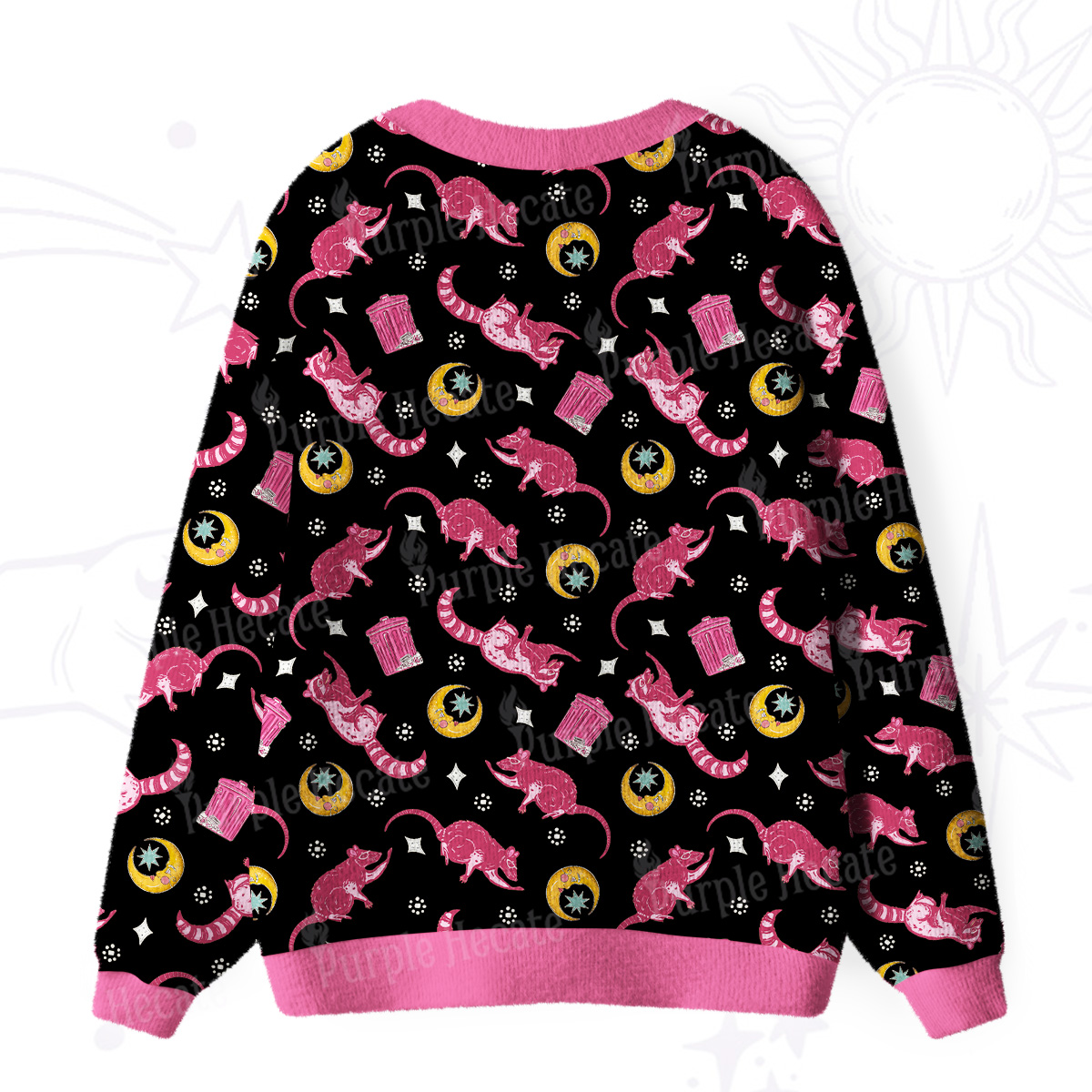 Purplehecate Midnight Raccoon Bandits Ugly Cardigan Sweaters