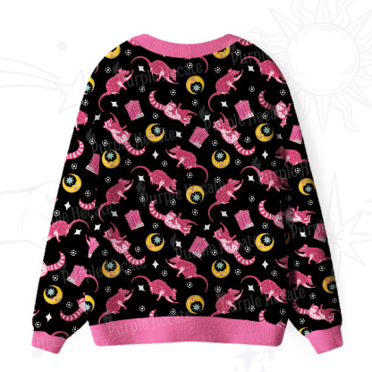 Purplehecate Midnight Raccoon Bandits Ugly Cardigan Sweaters
