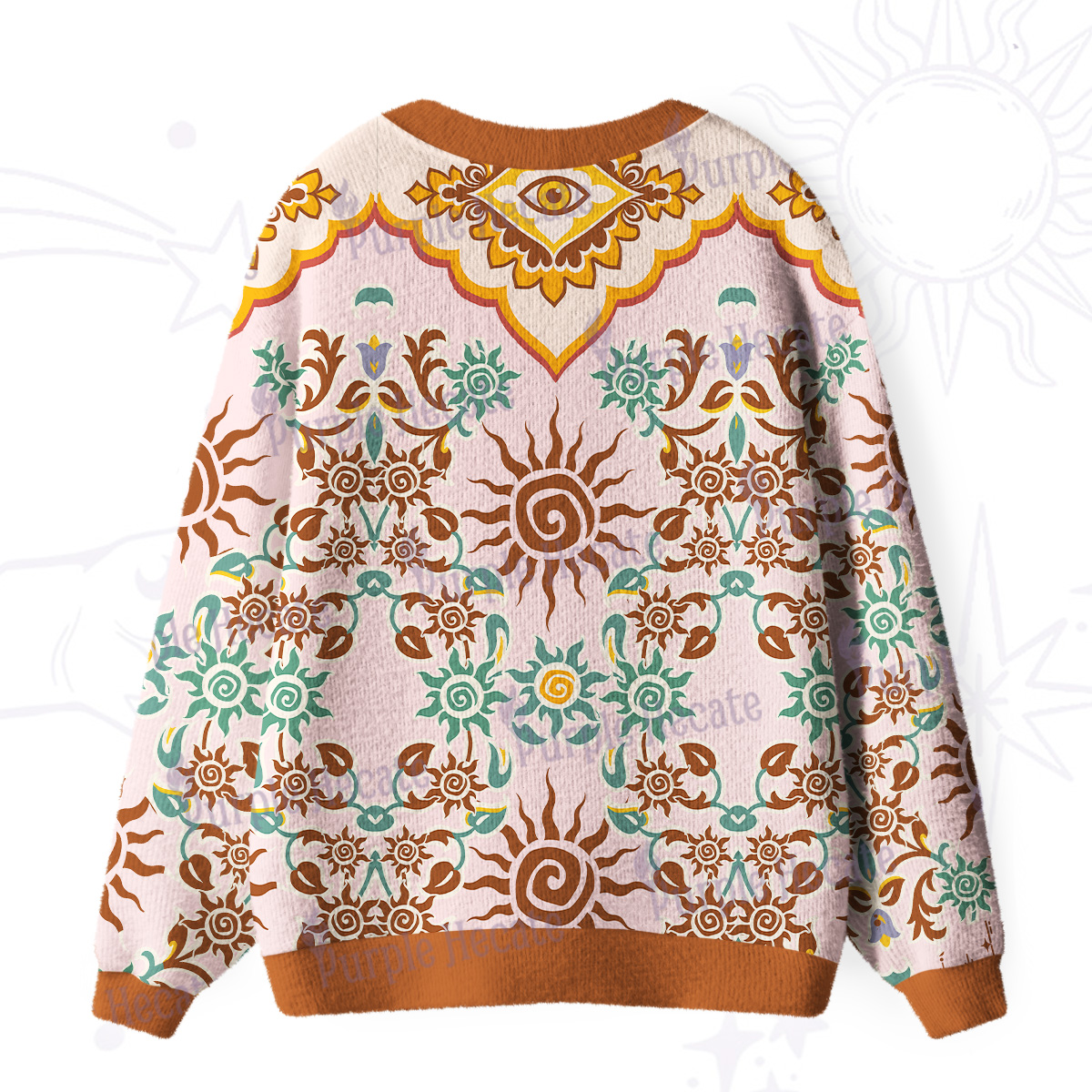 Purplehecate Solar Whispers Witch Ugly Cardigan Sweaters