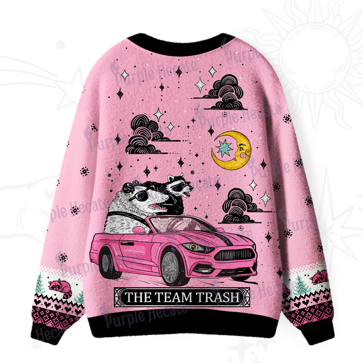 Purplehecate Moonlight Trash Team Ugly Cardigan Sweaters