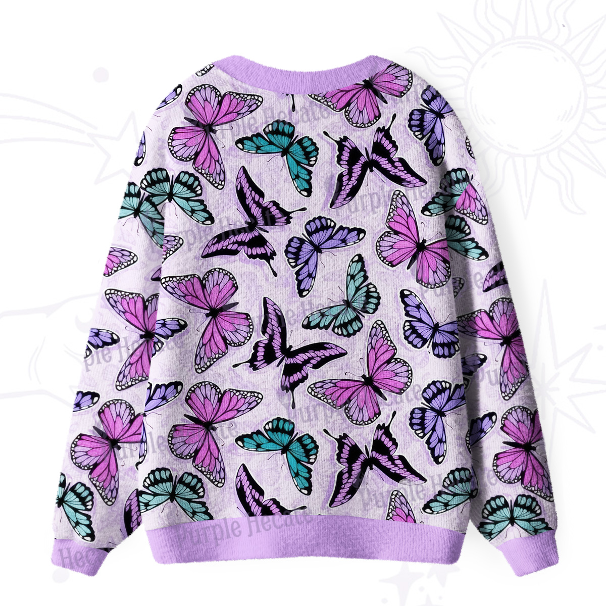 Purplehecate Whimsical Butterfly Ugly Cardigan Sweaters