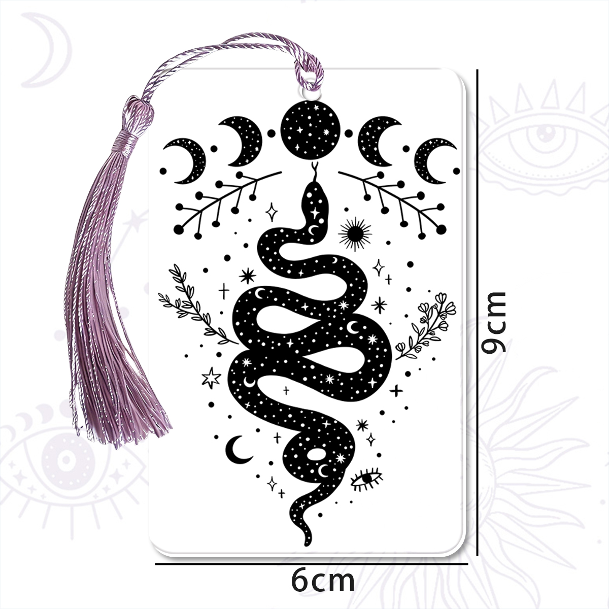 Purplehecate Snake And Moon Phase Comfort Bookmark