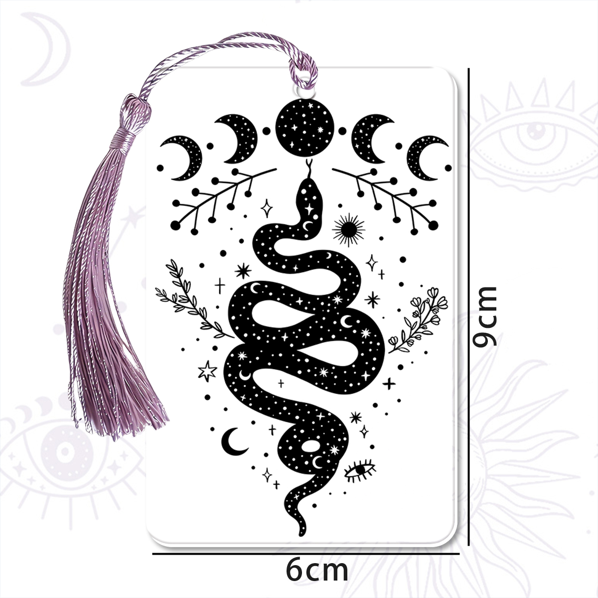 Purplehecate Snake And Moon Phase Comfort Bookmark
