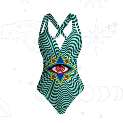 Purplehecate Psychedelic Eye Portal One-Piece Swimsuit