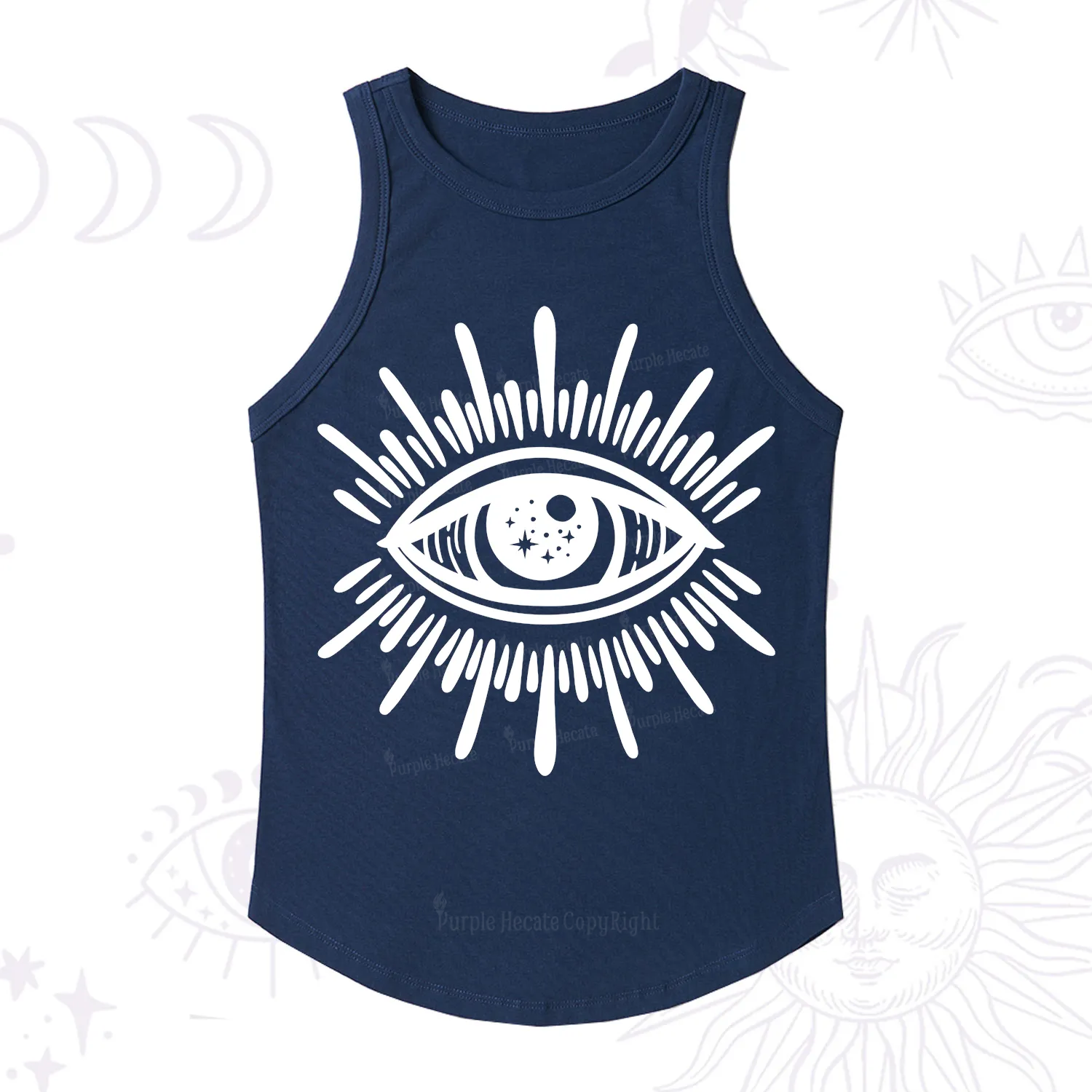 Purplehecate Evil Eye Ribbed Tank Top