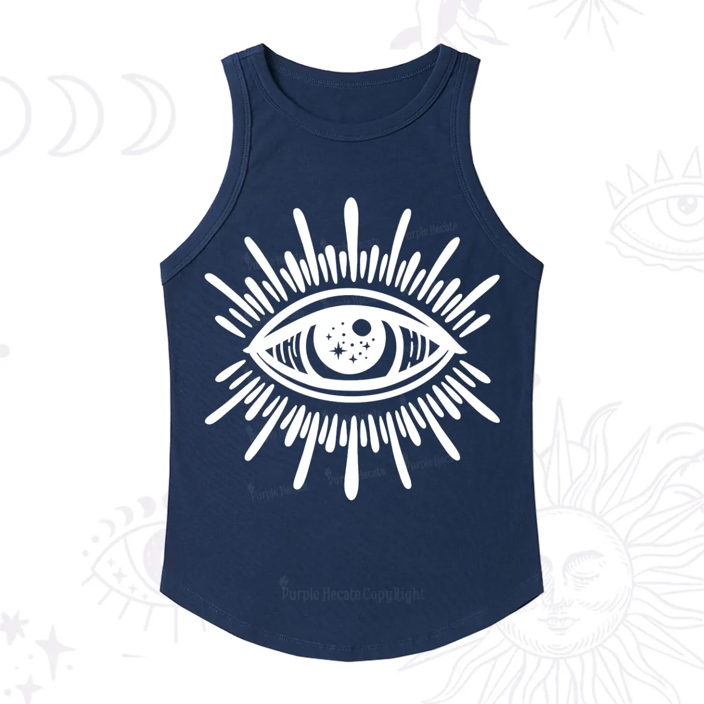Purplehecate Evil Eye Ribbed Tank Top