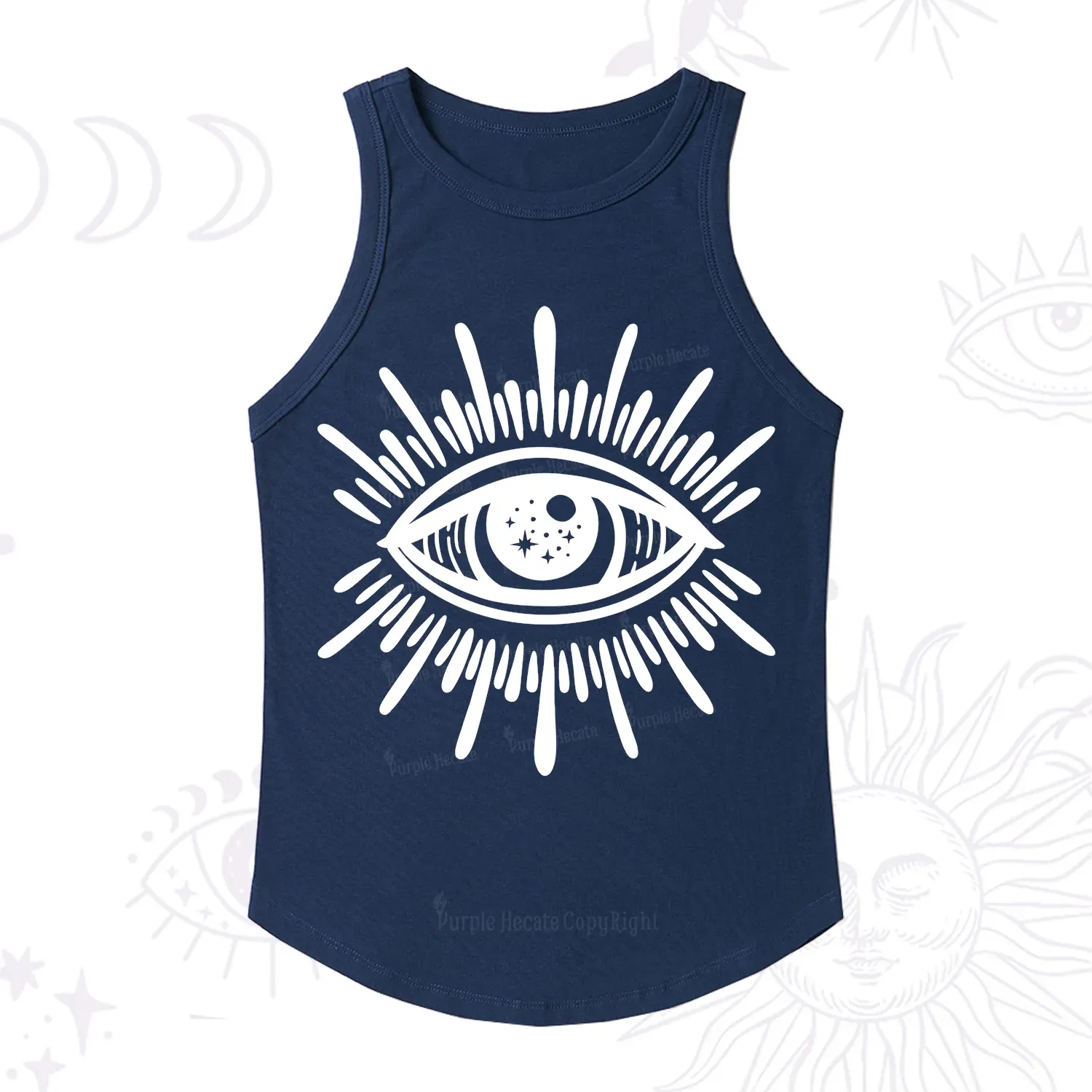 Purplehecate Evil Eye Ribbed Tank Top