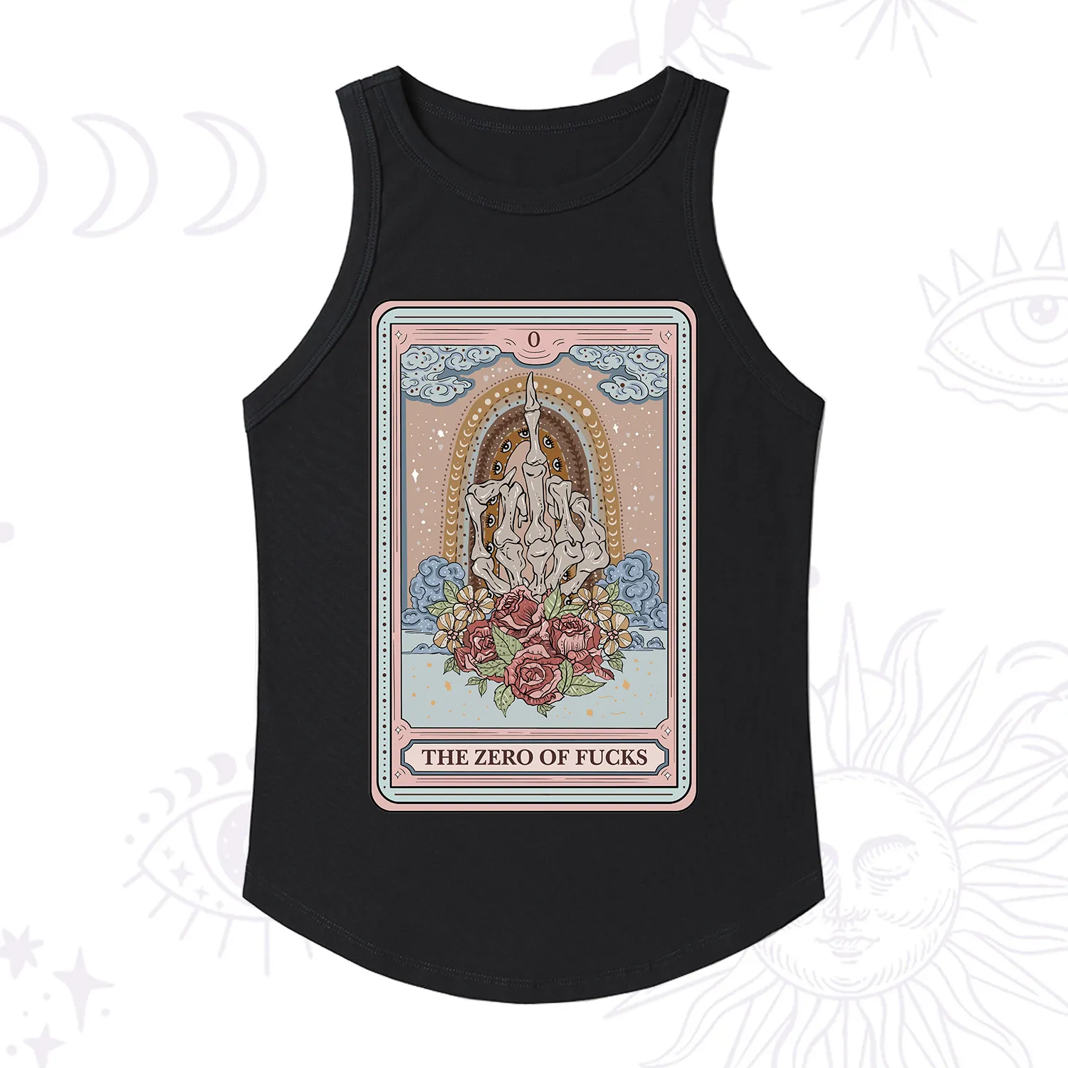 Purplehecate The Zero Of Fucks Tarot Ribbed Tank Top