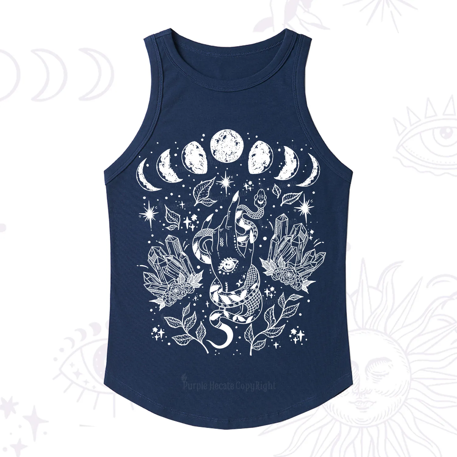 Purplehecate Reach For The Moon Ribbed Tank Top