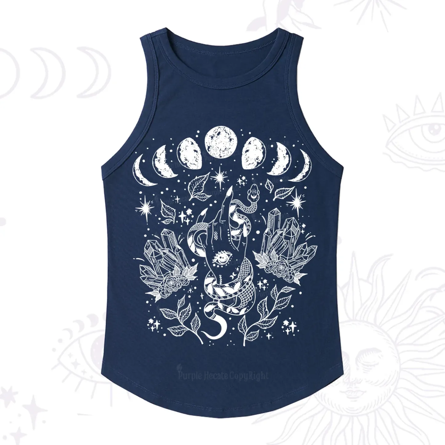 Purplehecate Reach For The Moon Ribbed Tank Top