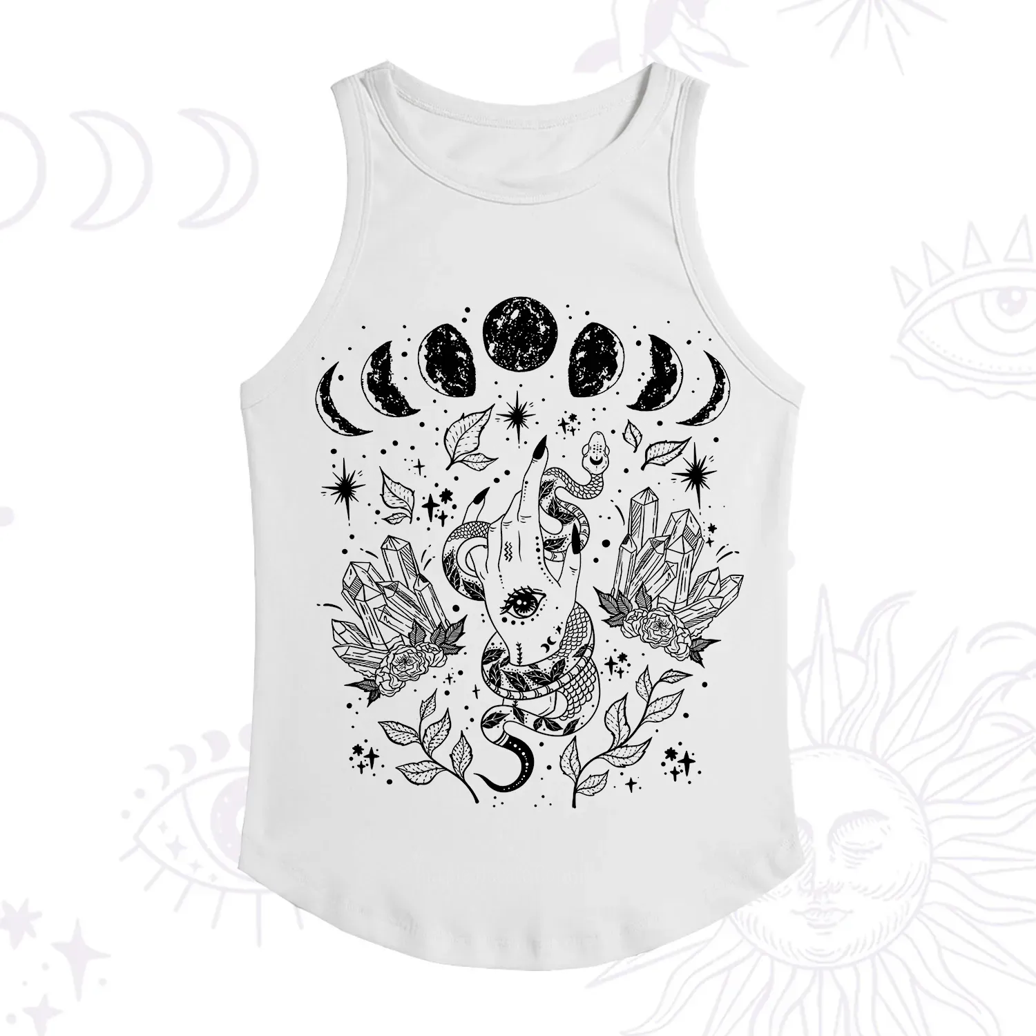 Purplehecate Reach For The Moon Ribbed Tank Top