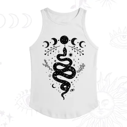 Purplehecate Snake And Moon Phase Comfort Ribbed Tank Top