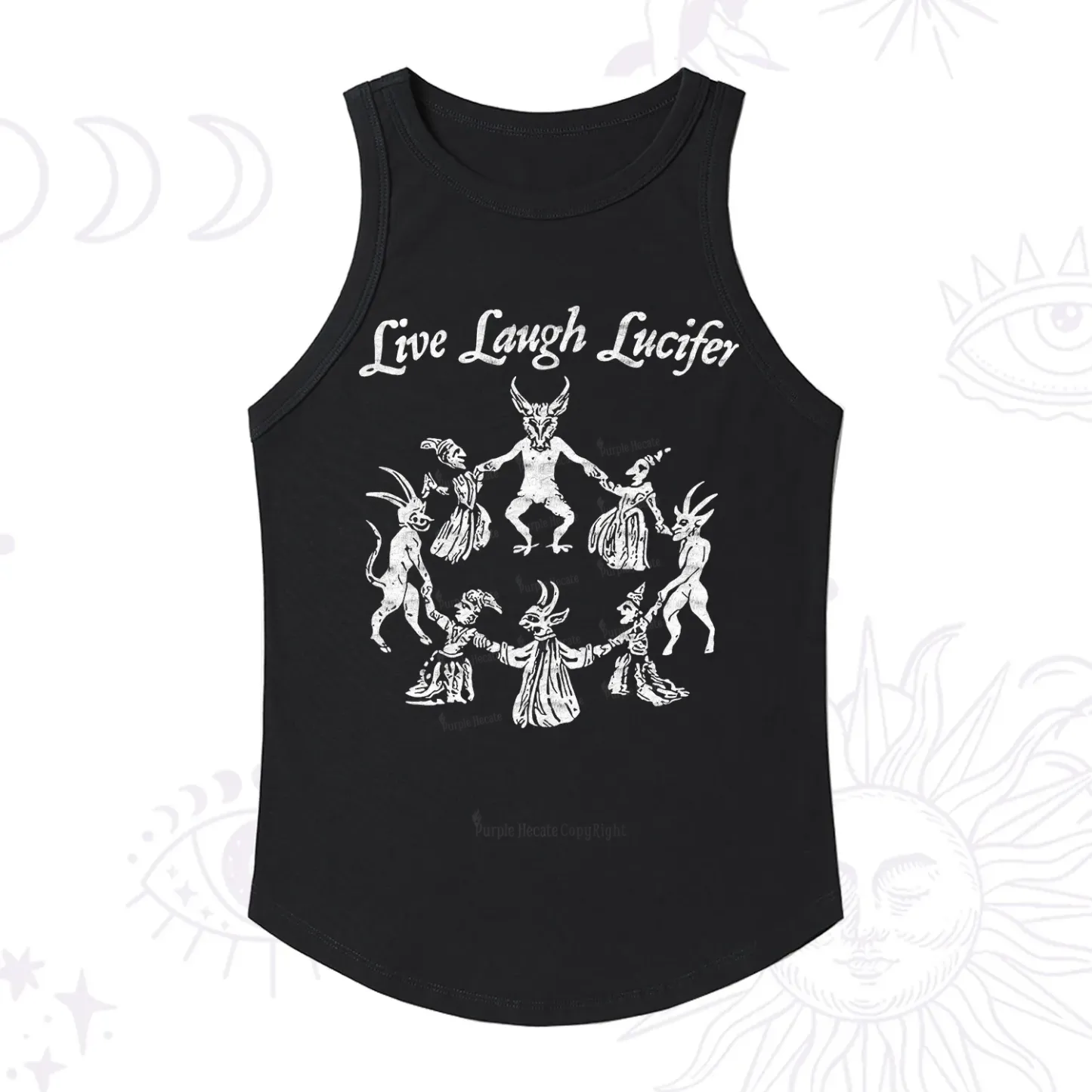 Purplehecate Live Laugh Lucifer Ribbed Tank Top
