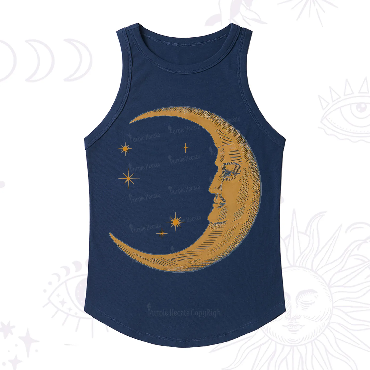 Purplehecate Celestial Moon Ribbed Tank Top