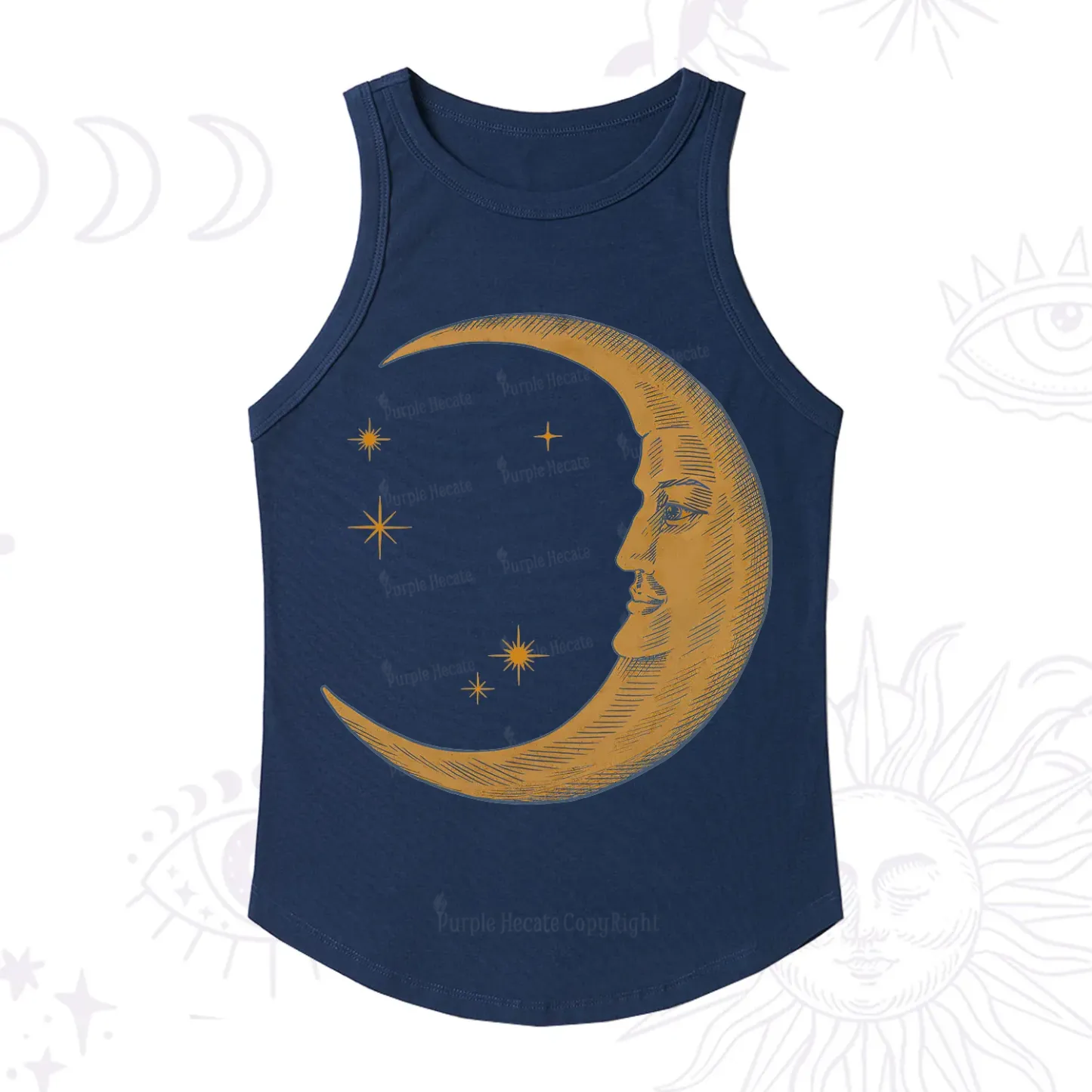 Purplehecate Celestial Moon Ribbed Tank Top