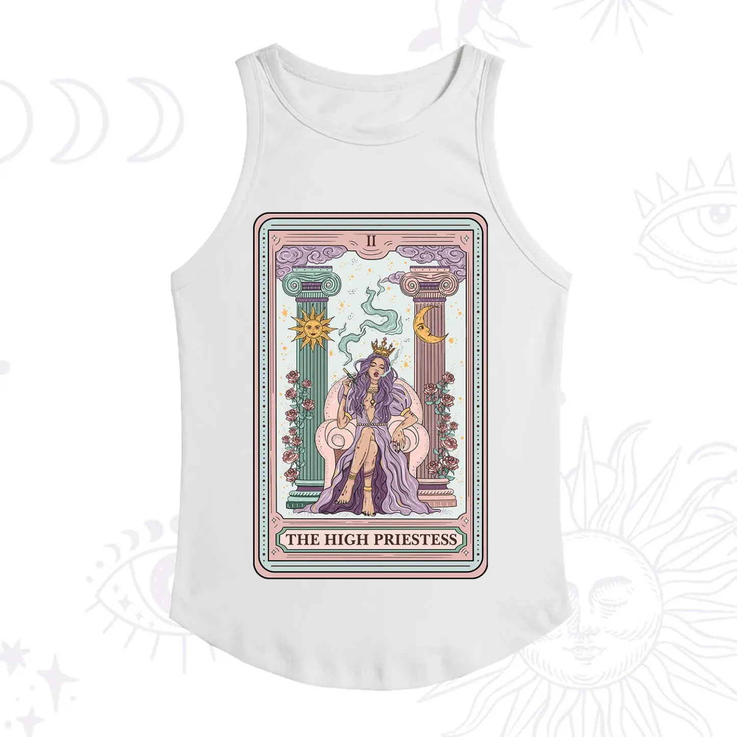 Purplehecate The High Priestess Tarot Card Racerback Tank Top