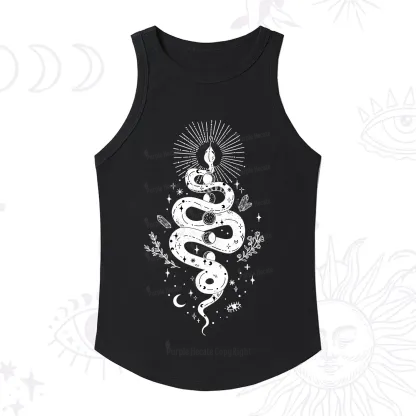 Purplehecate Mystical Moon Phases Snake Racerback Tank Top