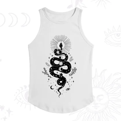 Purplehecate Mystical Moon Phases Snake Racerback Tank Top
