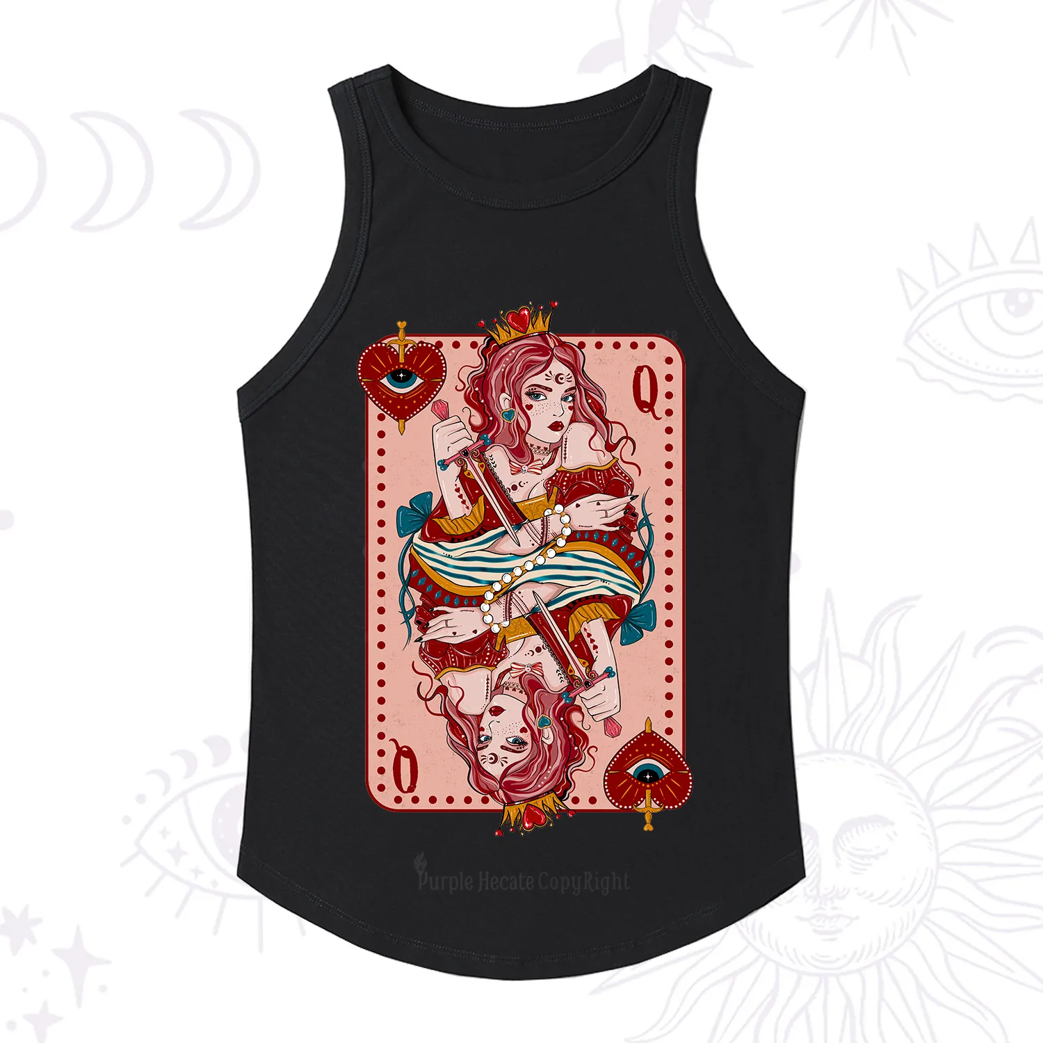 Purplehecate Queen of Hearts Racerback Tank Top