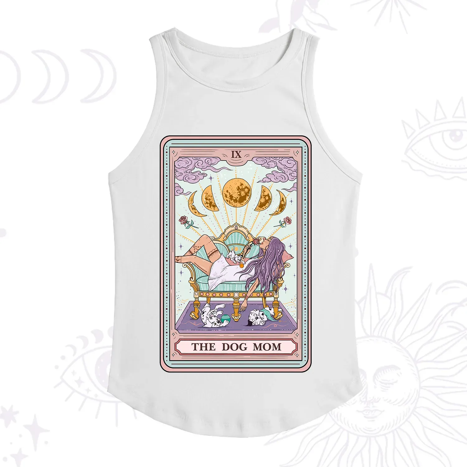 Purplehecate The Dog Mom Tarot Racerback Tank Top