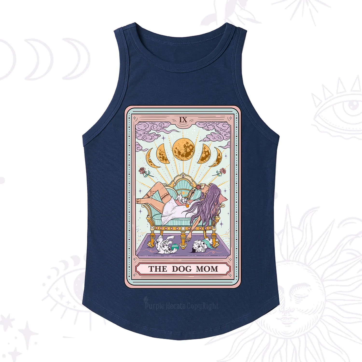 Purplehecate The Dog Mom Tarot Racerback Tank Top