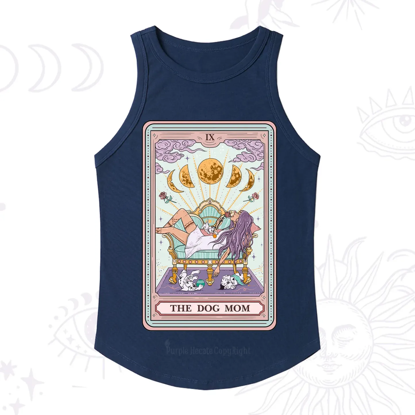 Purplehecate The Dog Mom Tarot Racerback Tank Top