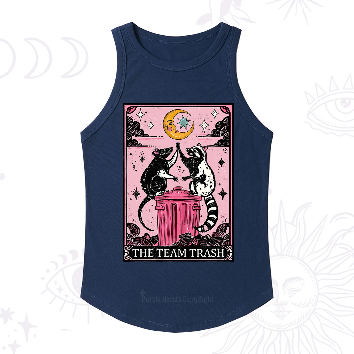 Purplehecate The Team Trash Opossum Tarot Racerback Tank Top