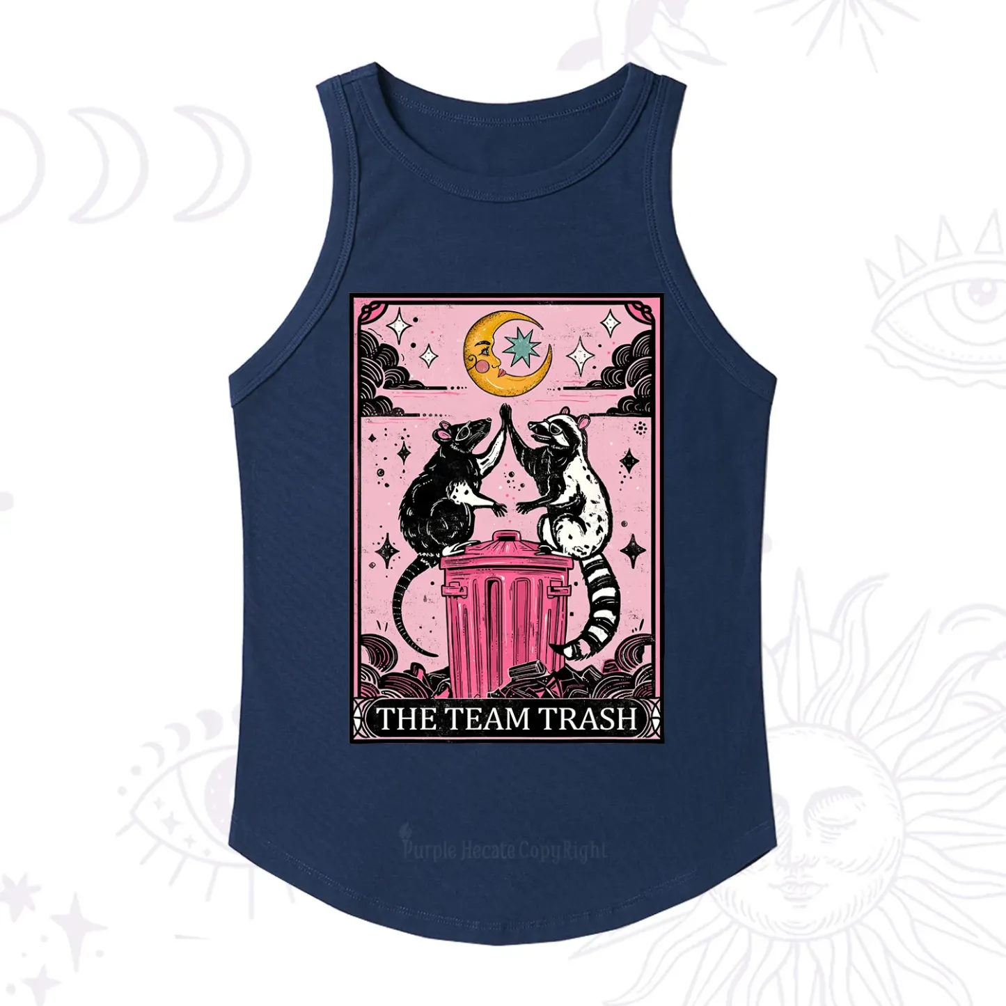 Purplehecate The Team Trash Opossum Tarot Racerback Tank Top