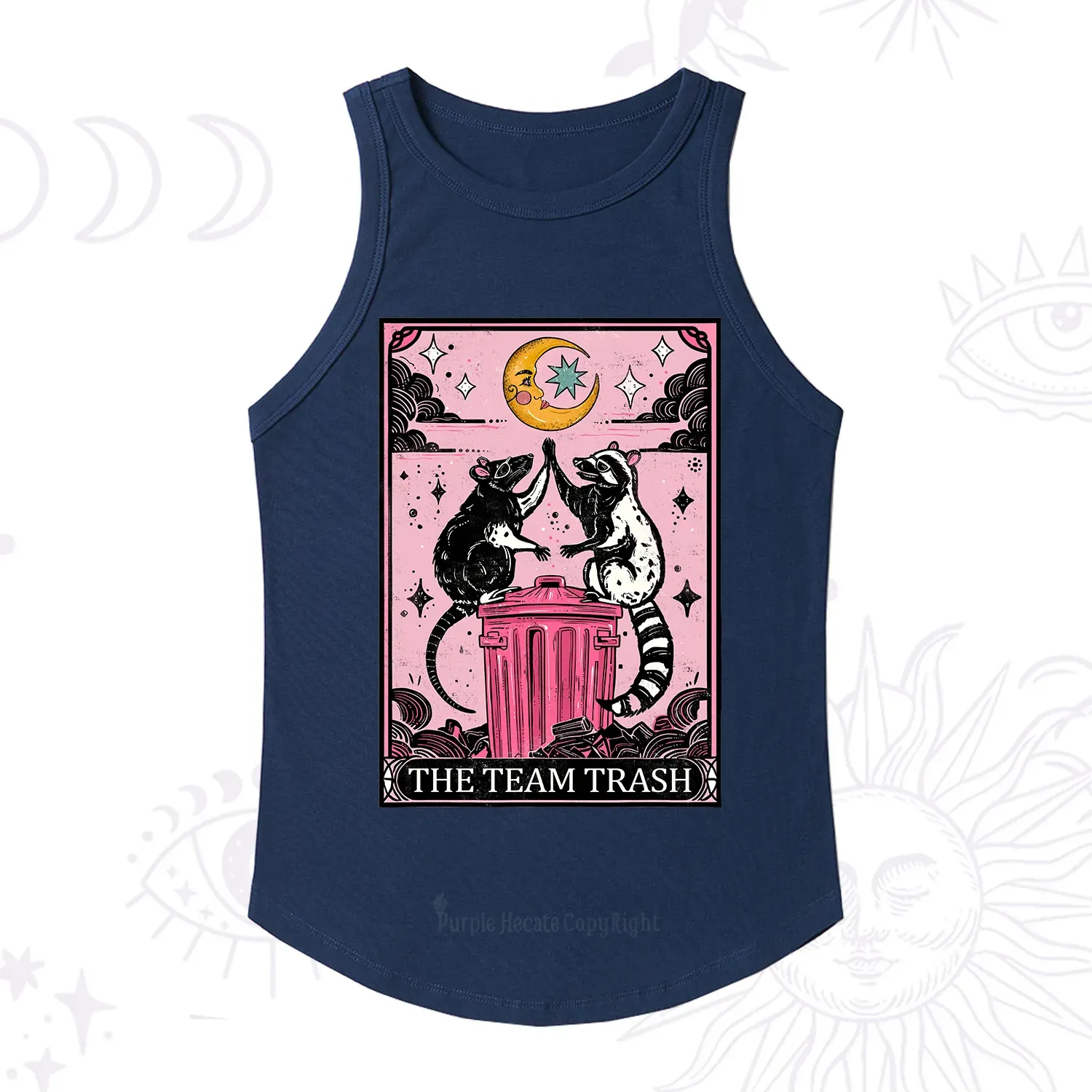 Purplehecate The Team Trash Opossum Tarot Racerback Tank Top