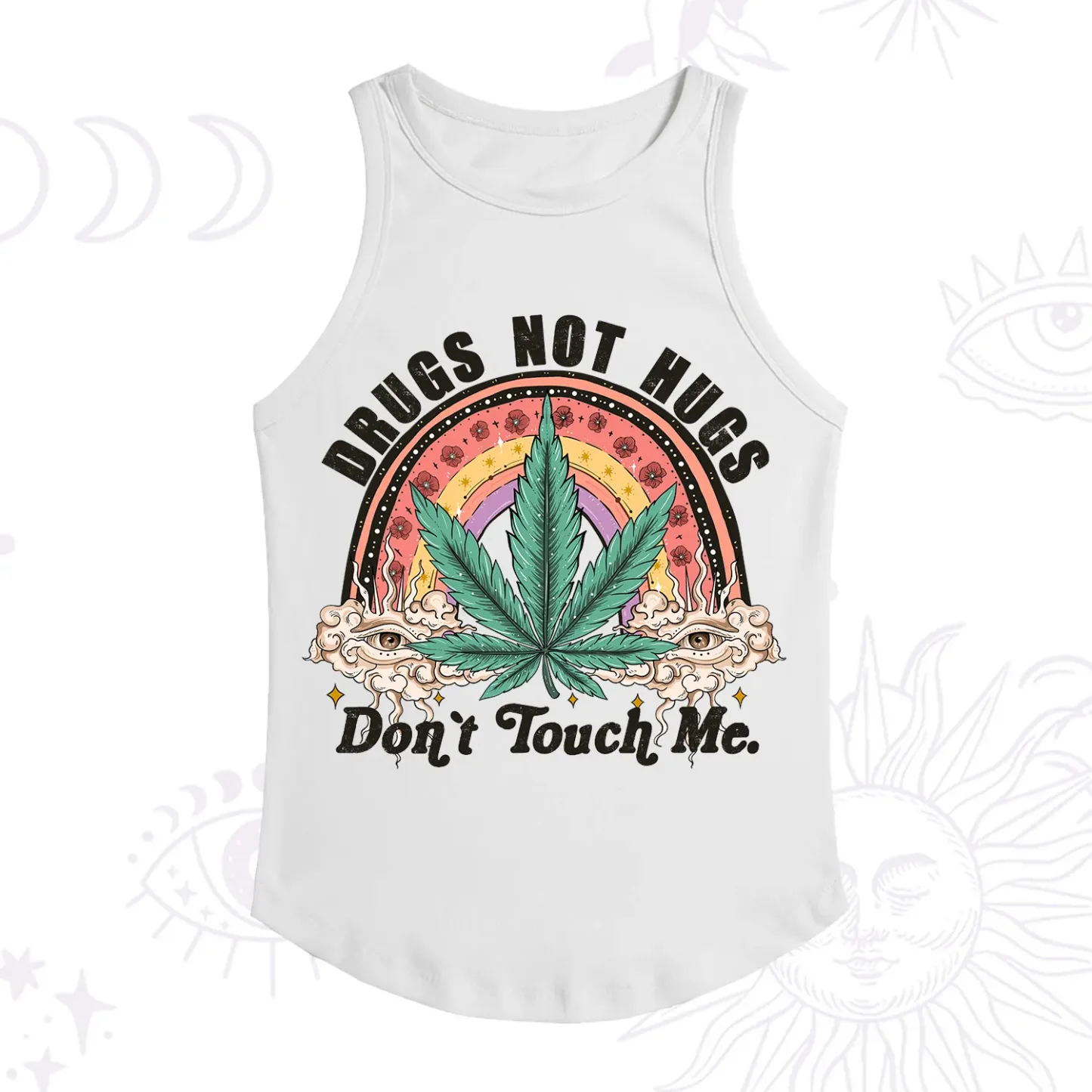 Purplehecate Drugs Not Hugs Racerback Tank Top
