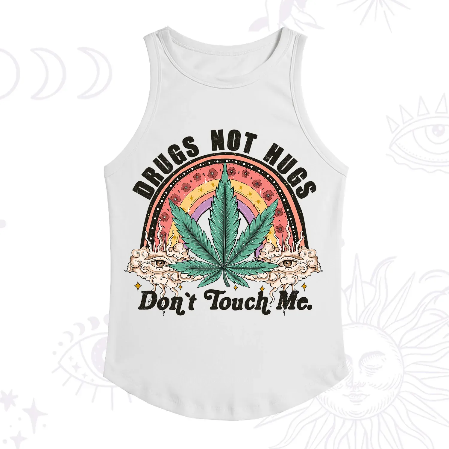 Purplehecate Drugs Not Hugs Racerback Tank Top