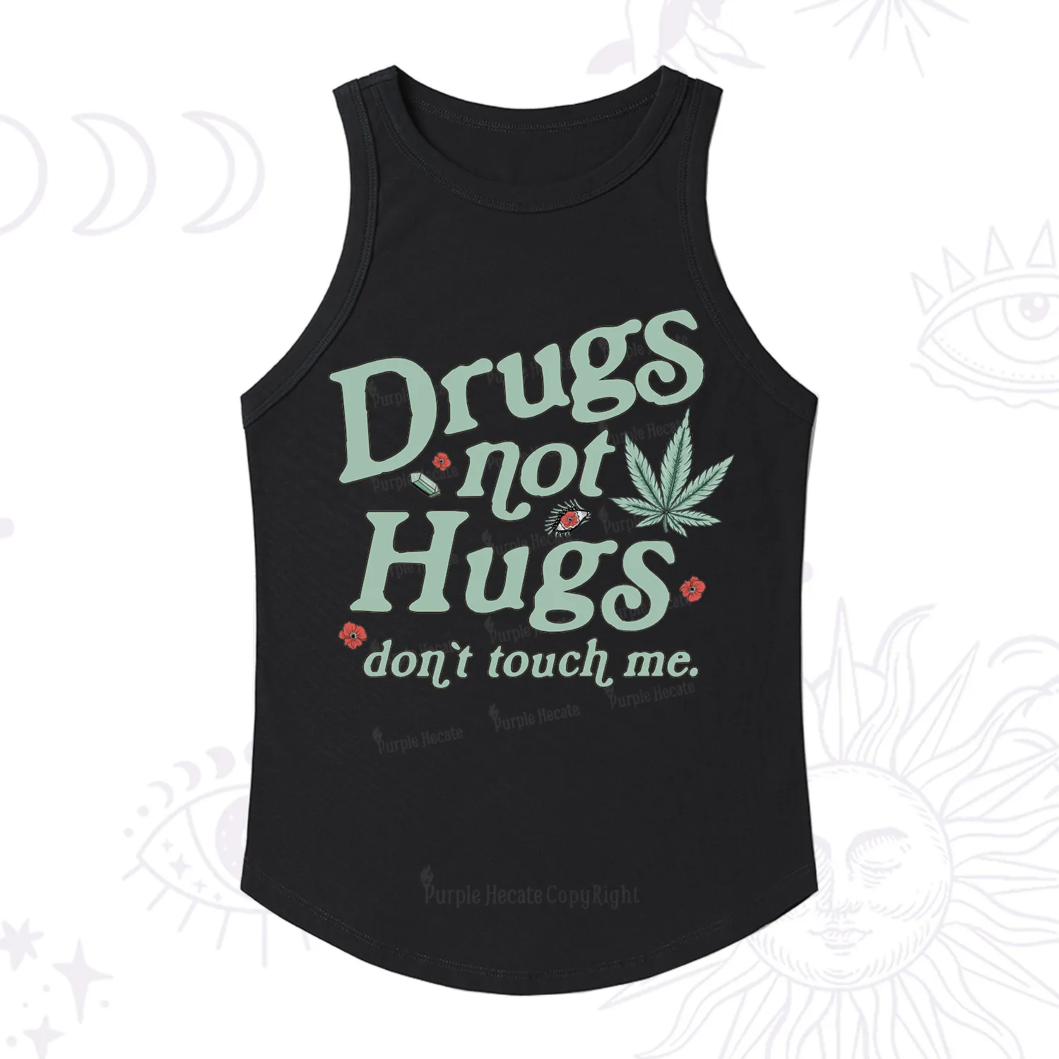 Purplehecate Sarcastic Weed Racerback Tank Top
