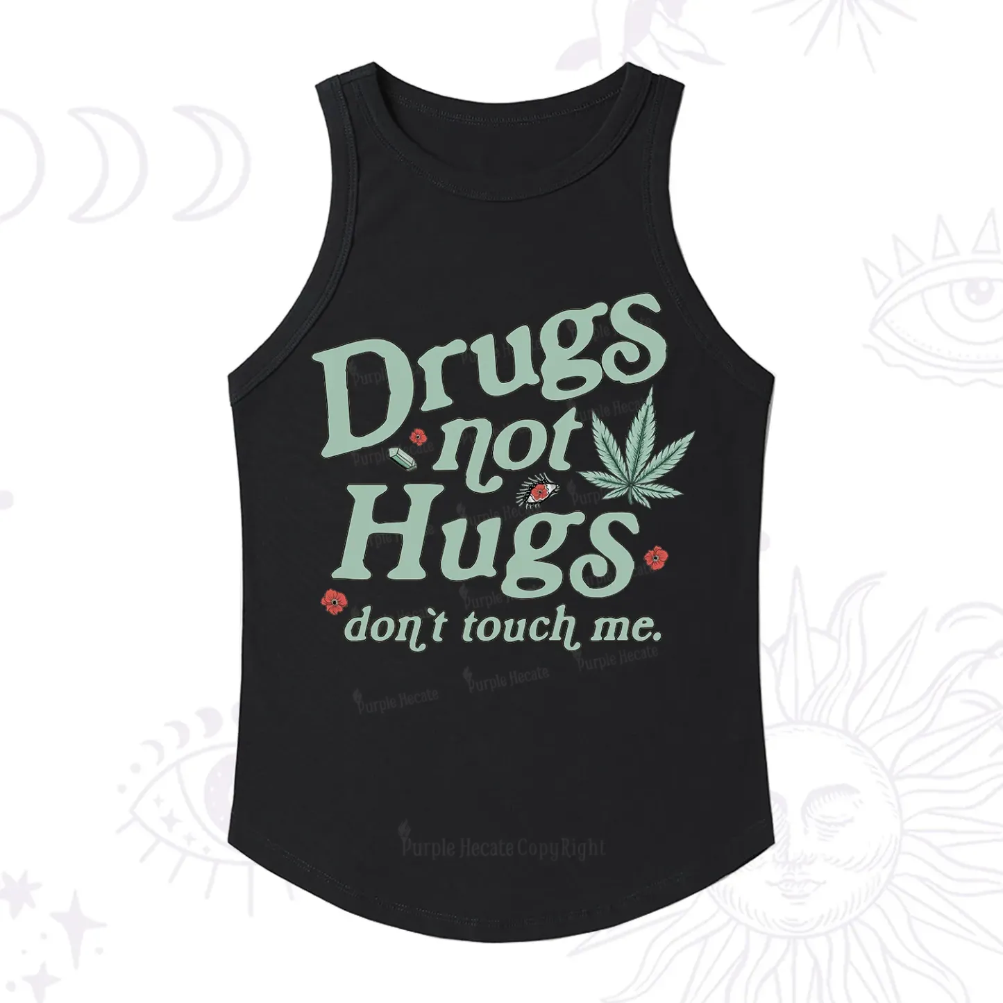 Purplehecate Sarcastic Weed Racerback Tank Top