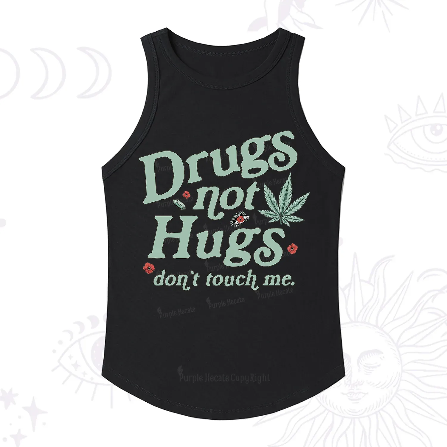 Purplehecate Sarcastic Weed Racerback Tank Top