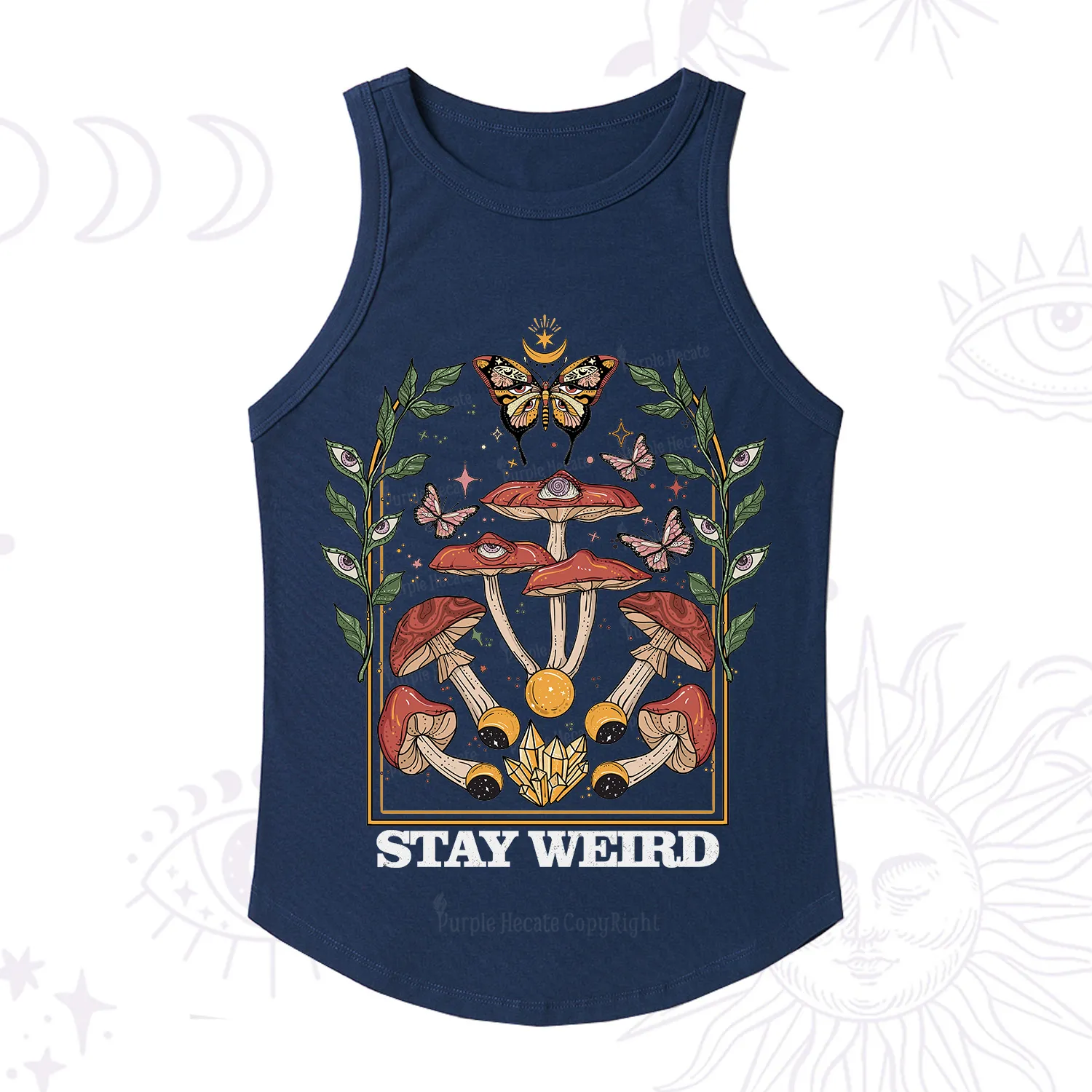 Purplehecate Stay Weird Racerback Tank Top