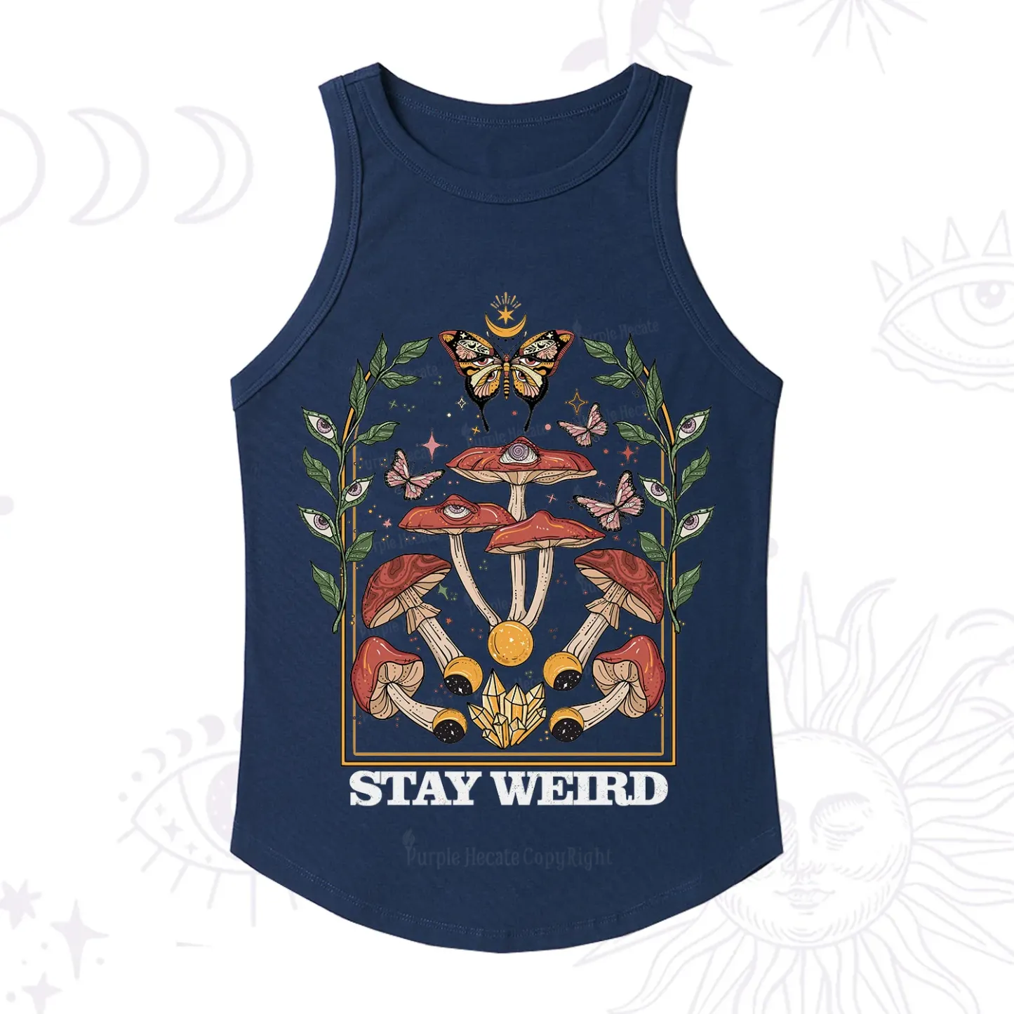Purplehecate Stay Weird Racerback Tank Top