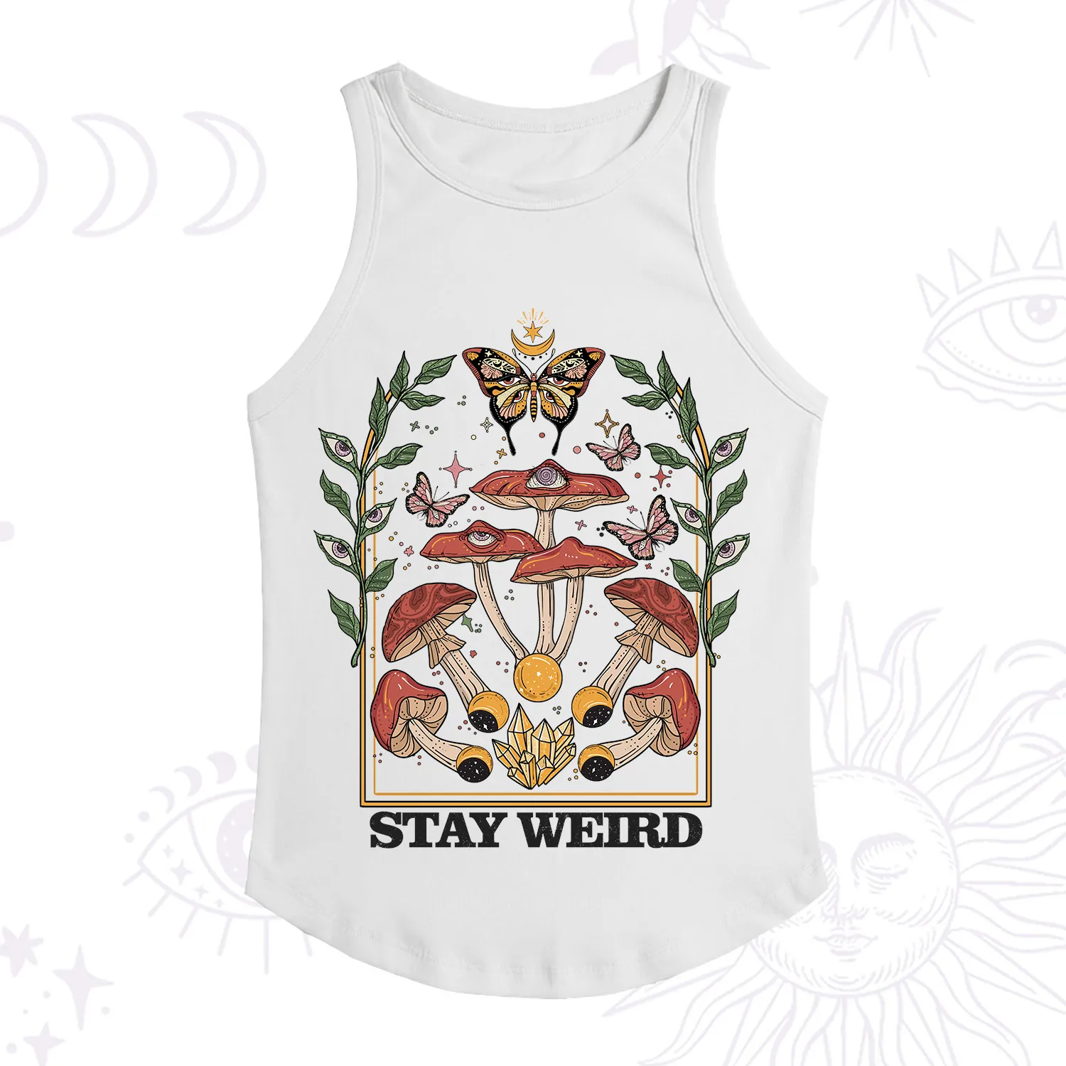 Purplehecate Stay Weird Racerback Tank Top