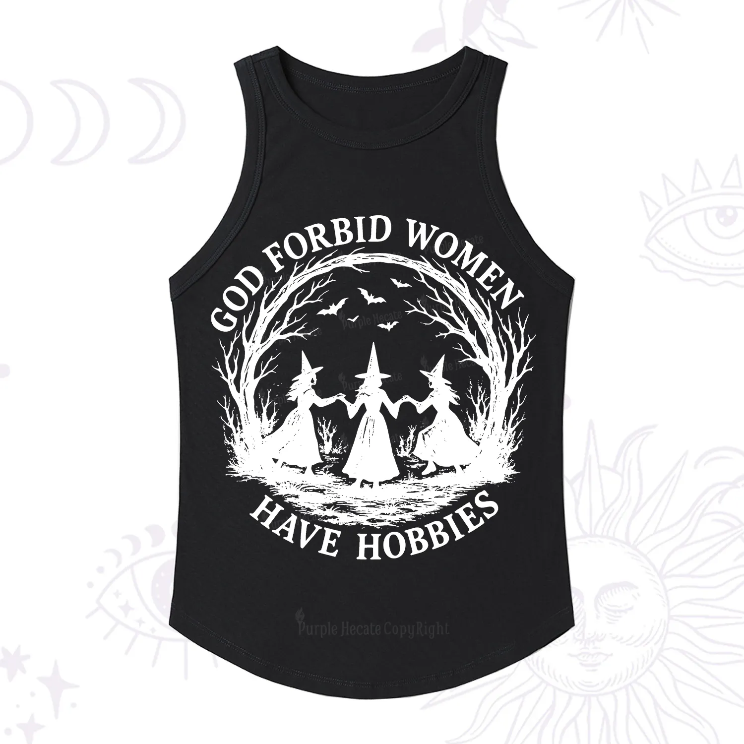 Purplehecate God Forbid Women Have Hobbies Racerback Tank Top