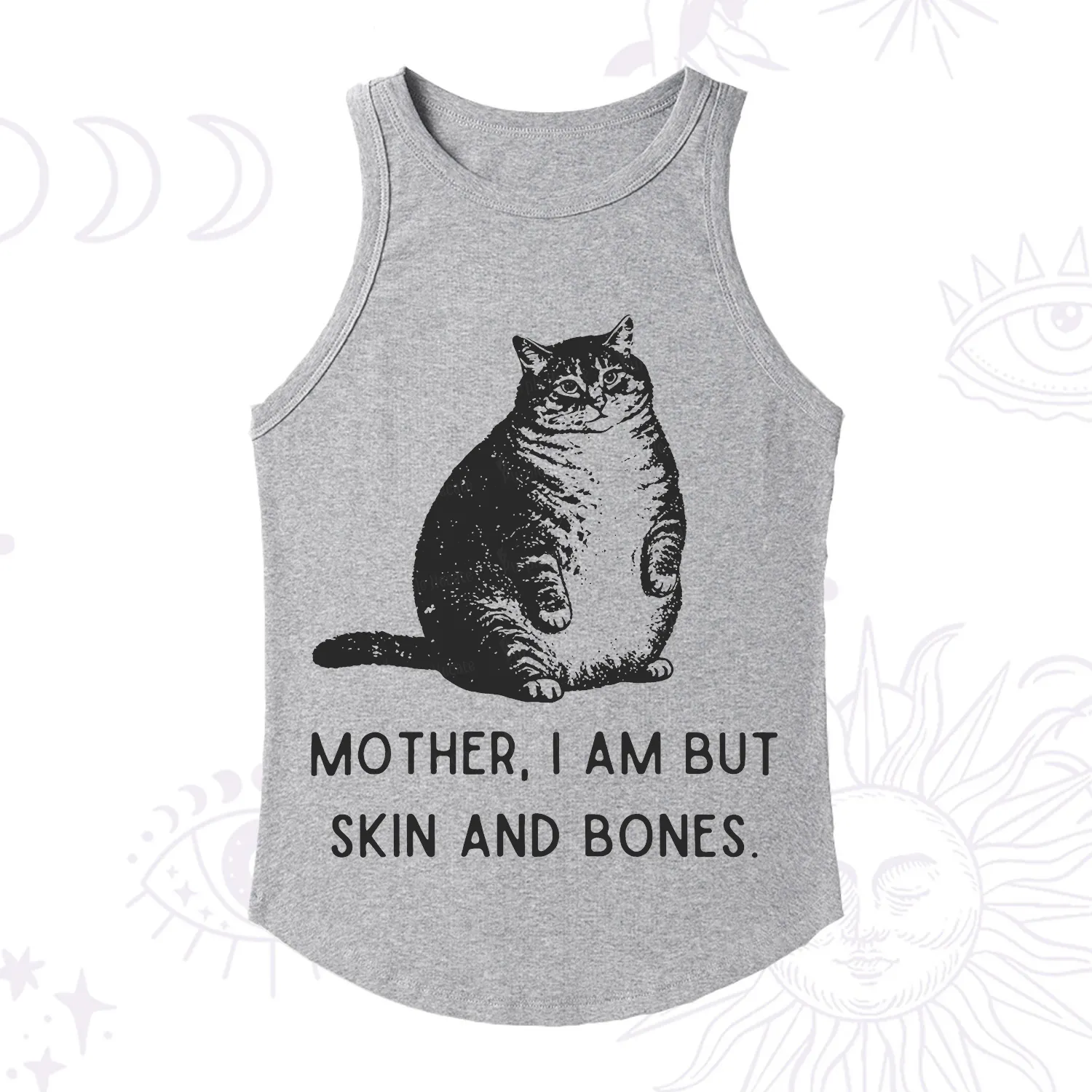 Purplehecate Cat Mother I Am But Skin And Bones Racerback Tank Top